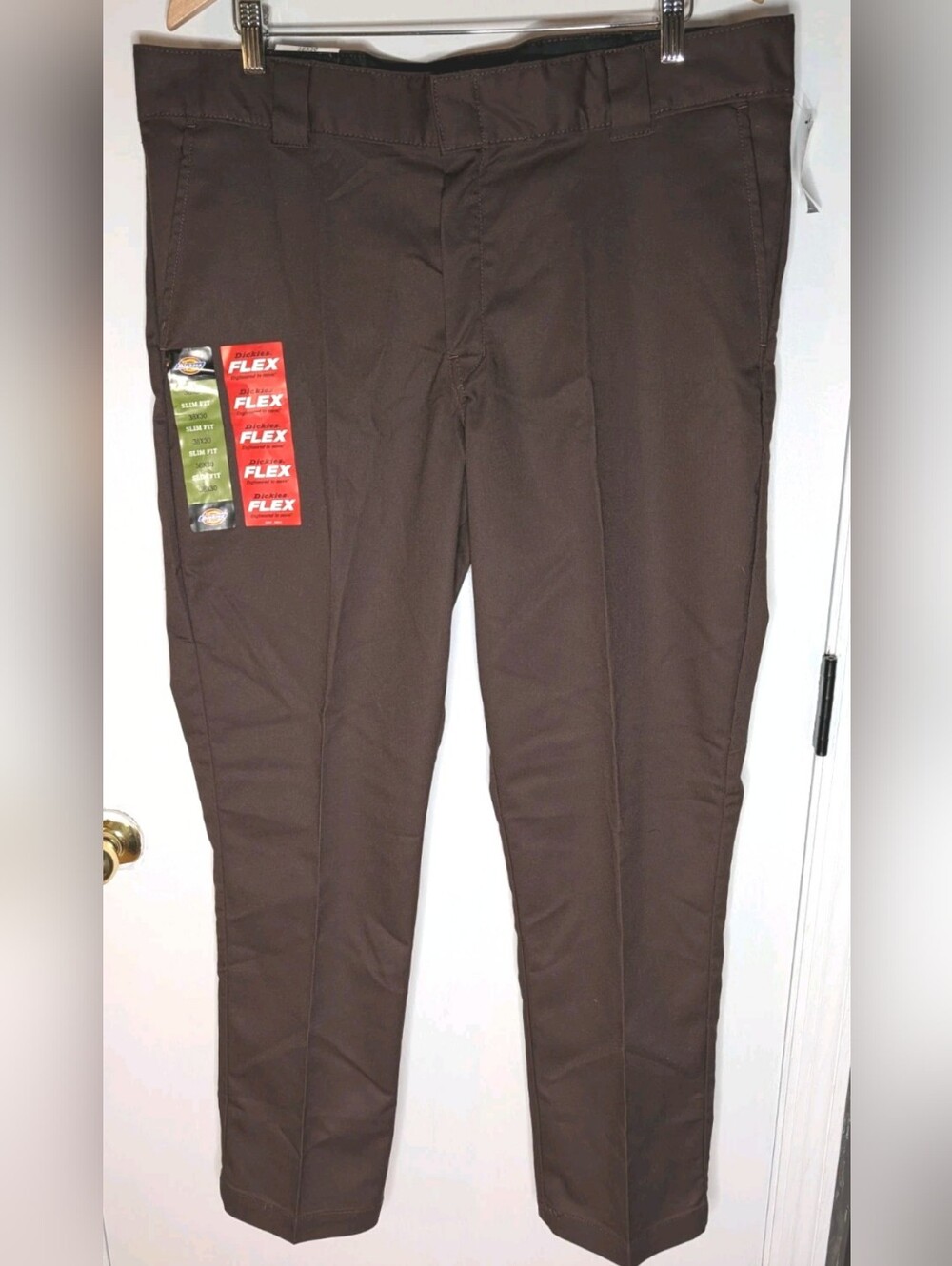 Dickies Slim Fit Pants Men Size 38 Waist X 30 Inseam Brown Work wear NEW